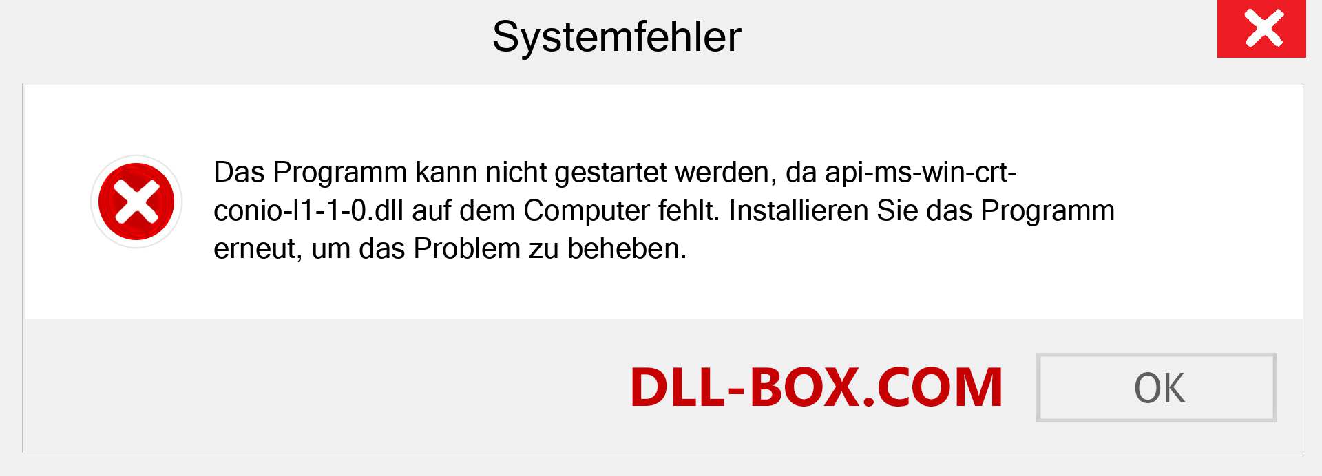 api-ms-win-crt-conio-l1-1-0.dll-Datei fehlt?. Download für Windows 7, 8, 10 - Fix api-ms-win-crt-conio-l1-1-0 dll Missing Error unter Windows, Fotos, Bildern